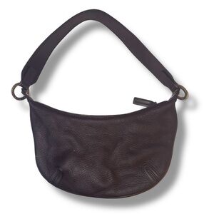 Vintage DKNY Dark Purple/Brown Leather Hobo Shoulder Bag